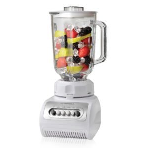 4-Speed + Pulse Blender White Glass Jar 50 oz