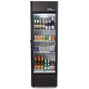Single Glass Door Merchandiser Refrigerator -Beverage Display Cooler-12.5 cu ft-Black