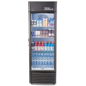 Single Glass Door Merchandiser Refrigerator -Beverage Display Cooler-15.5 cu ft-Black