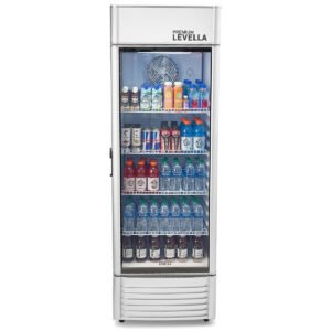 Single Glass Door Merchandiser Refrigerator -Beverage Display Cooler-15.5 cu ft-Silver