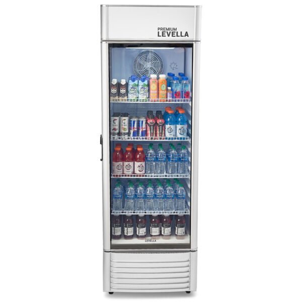 Single Glass Door Merchandiser Refrigerator -Beverage Display Cooler-15.5 cu ft-Silver