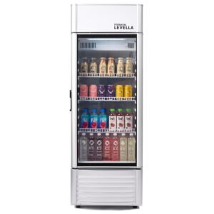 Single Glass Door Merchandiser Refrigerator -Beverage Display Cooler-6.5 cu ft-Silver